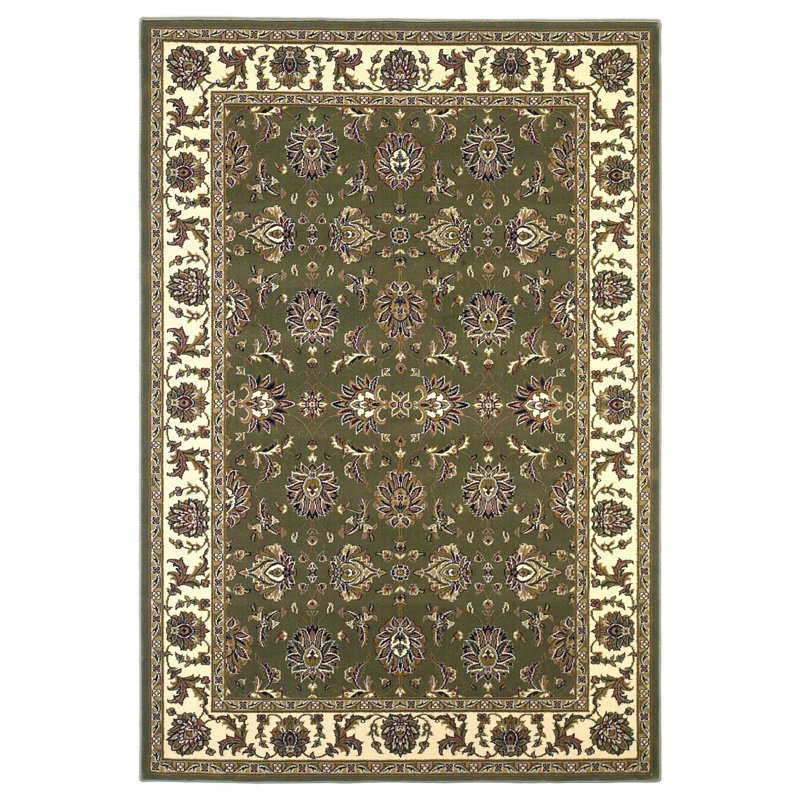 Tapis oriental vert / ivoire Marnell, Rectangle 2 pi 3 po x 3 pi 3 po