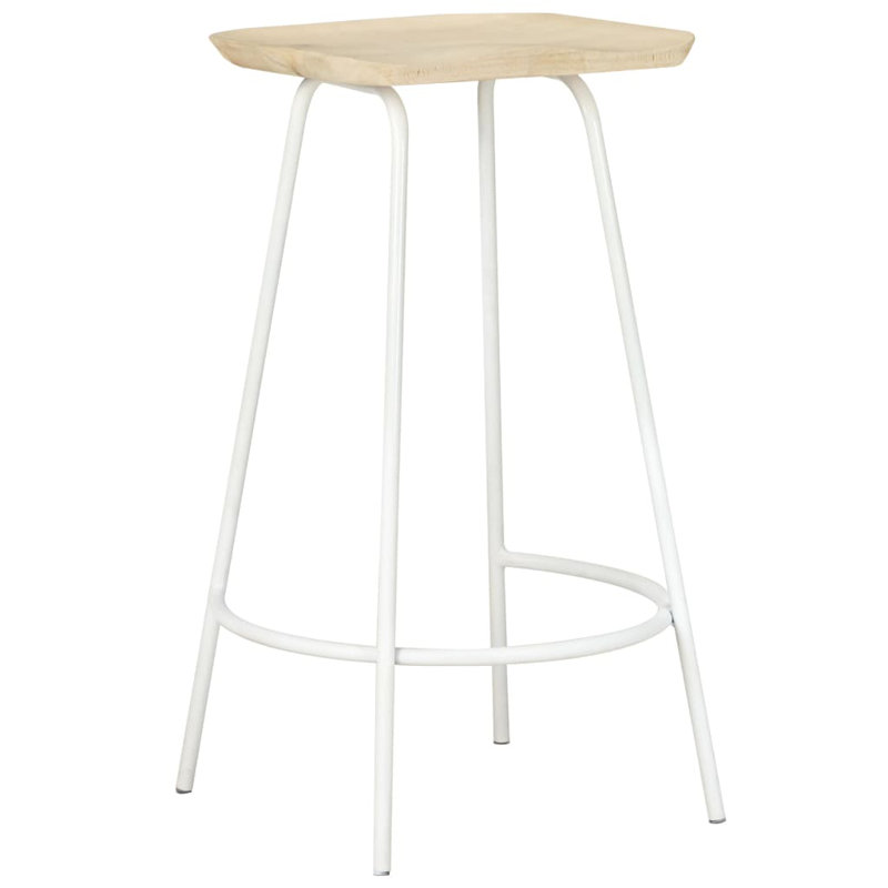 Counter Stool with Metal Frame, White, 2