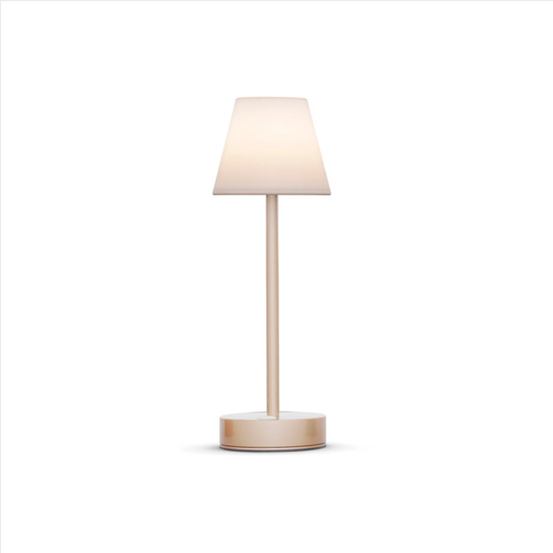 Alexous 32cm Table Lamp Metal body, Rechargeable battery, for outdoor or indoor use, Gold