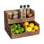 Rangement de bac empilable en bois d'acacia