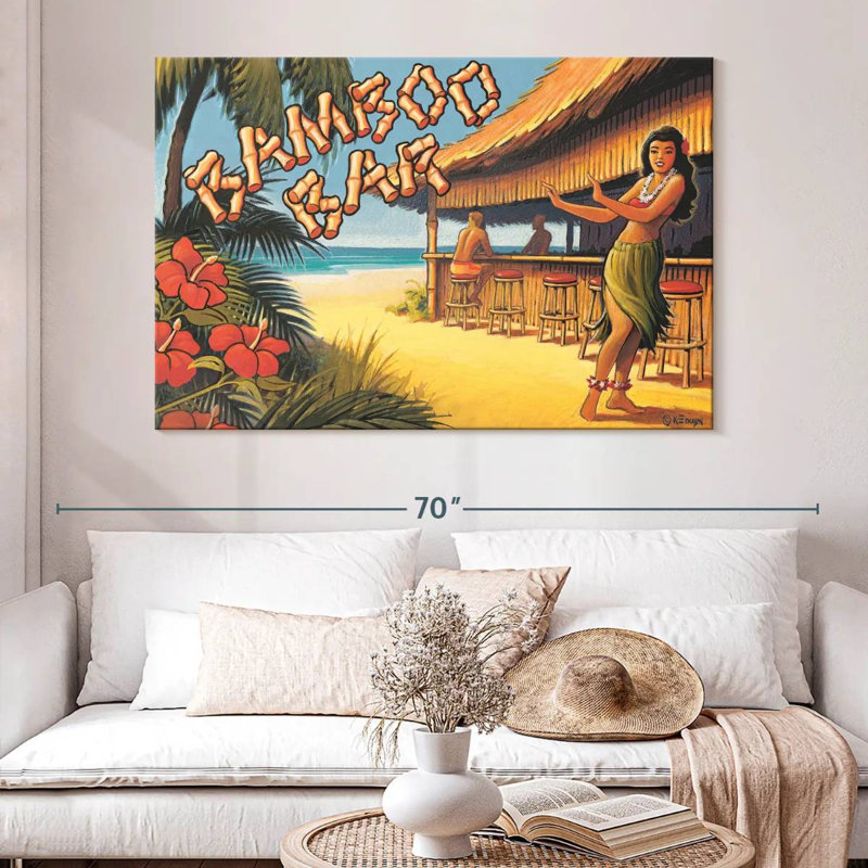 Gillard Bamboo Bar Hawaii, H 34 po x l 51 po