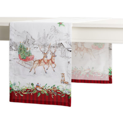 Maison d'Hermine  Christmas Tradition 100% Cotton Table Runner - Single Layer - 14.5" x 108"