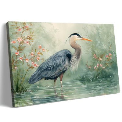Guttaty héron, art mural, photos d'oiseaux côtiers, reproduction sur toile, peinture de la faune, décor pour la maison, bureau de chambre à coucher, 12 x 16 pouces
