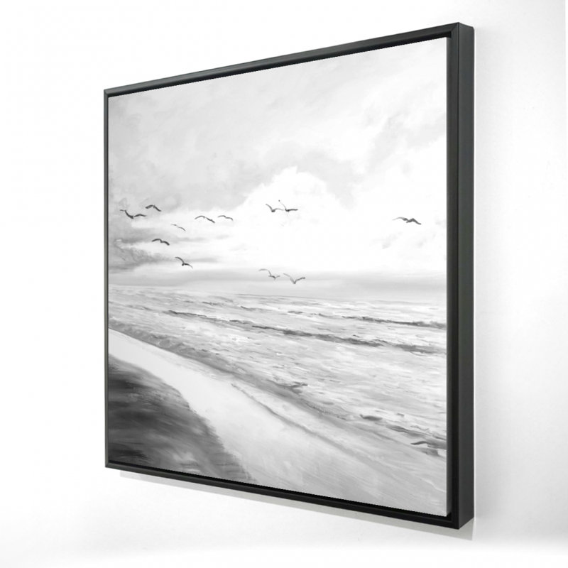 "Coucher de soleil tropical monochrome" sur toile, H 36 po x l 36 po