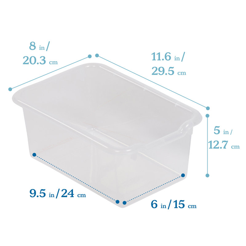 10 bacs de rangement en plastique ECR4Kids, Transparent