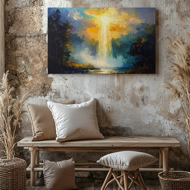 Toile, portail de lumière divine, art mural, H 9 po x l 12 po
