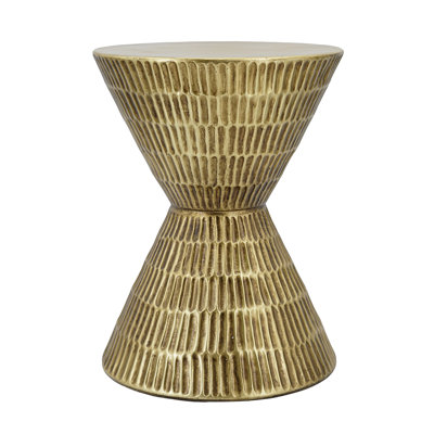 15x15x20" Antique Gold Hourglass Shape Side Table