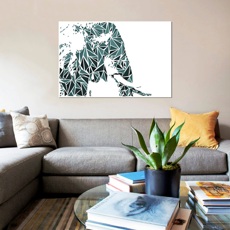 "Éléphant" par Cristian Mielu-impression sur toile tendue, H 12 po x l 18 po x P 1,5 po, Toile tendue, Pas de tapis