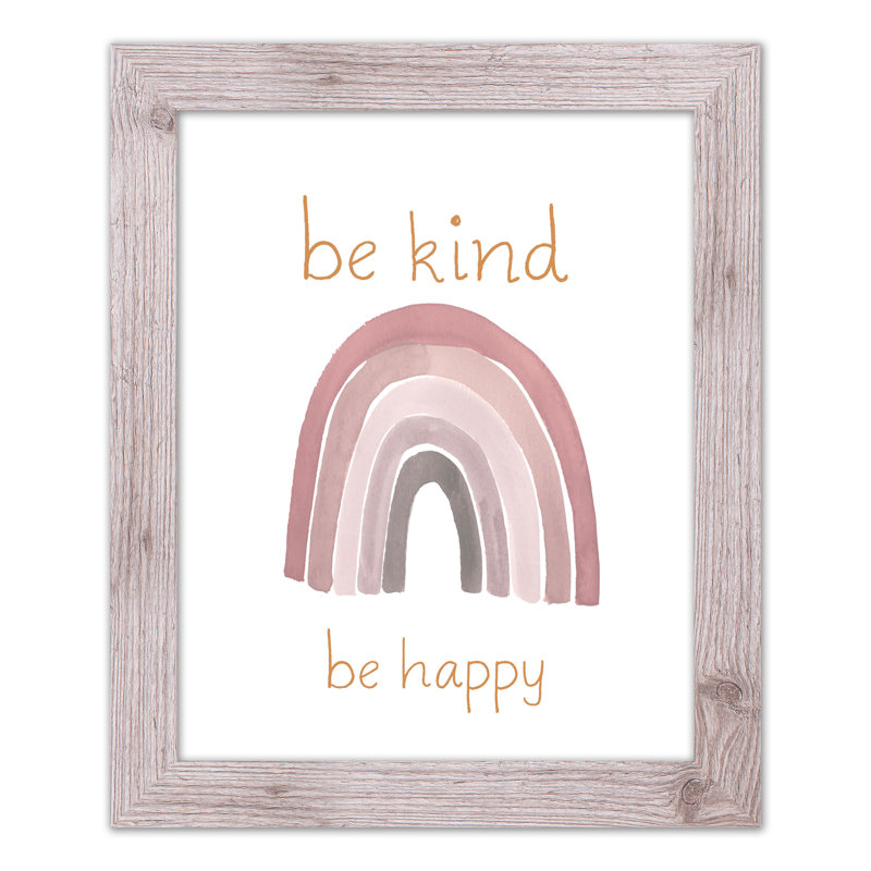 «Be Kind Happy», art encadré, H 20 po x l 16 po x P 0,75 po, Cadre blanc