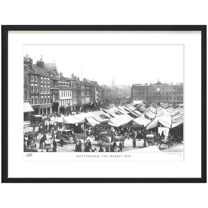 Nottingham, The Market 1890 - Single Picture Frame Print, 45cm H x 60cm W x 2.3cm D