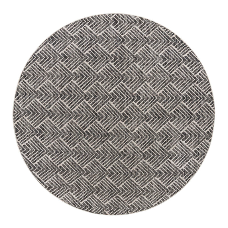 Jera Geometric Indoor Rug, Round 7'