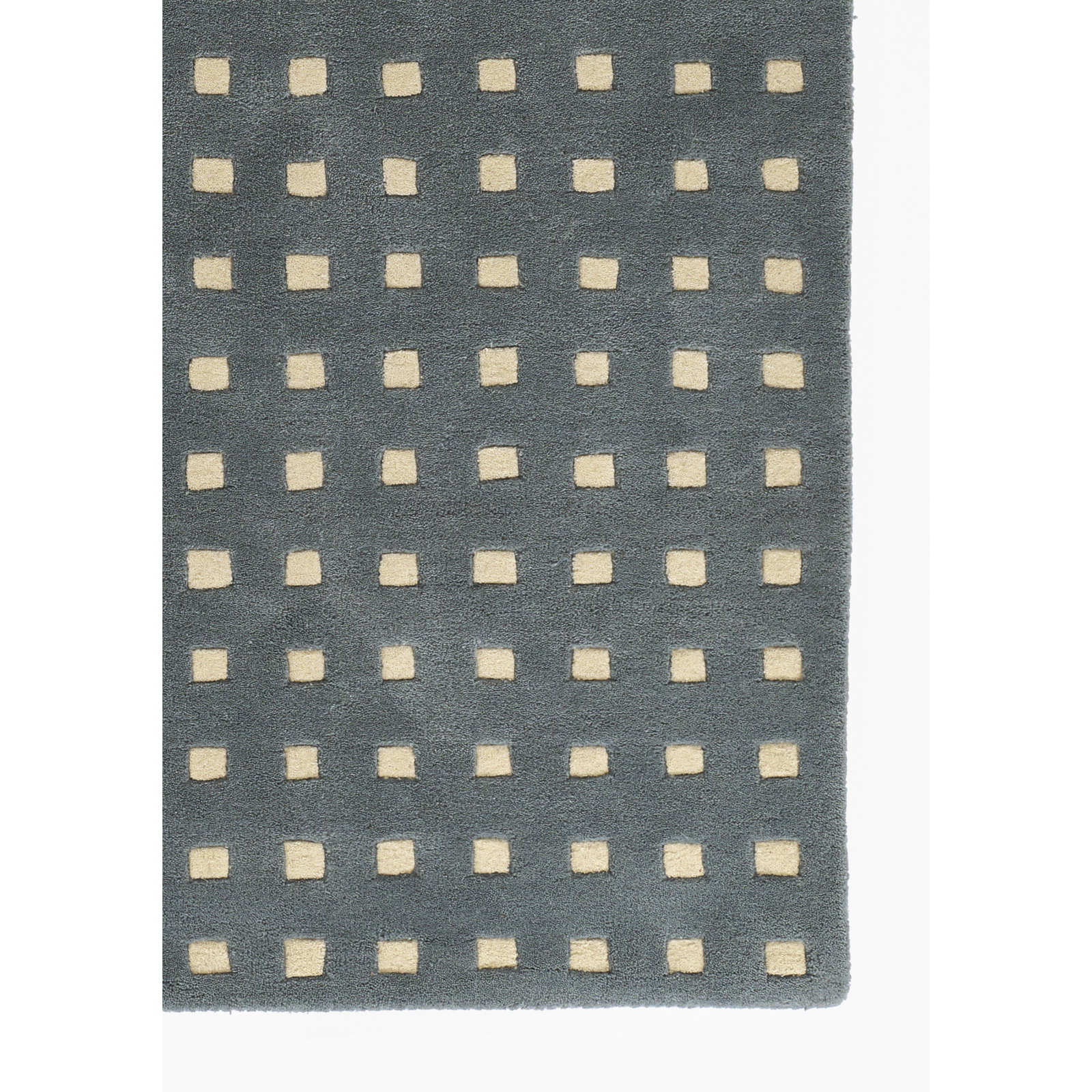 Lang Blue Hand-Tufted Geometric Wool Rug, 2'3" X 8' Runner