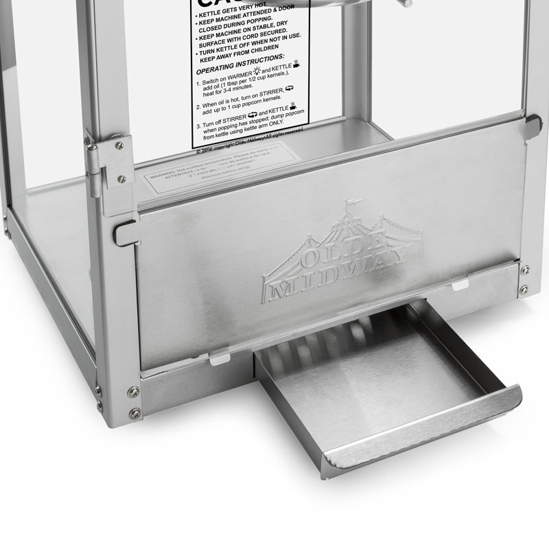 Olde Midway Tabletop Popcorn Machine, Black, 10 oz.