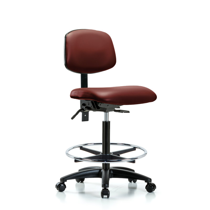 Chaise de travail en vinyle Lakel, Roulettes, Non, Bortsch