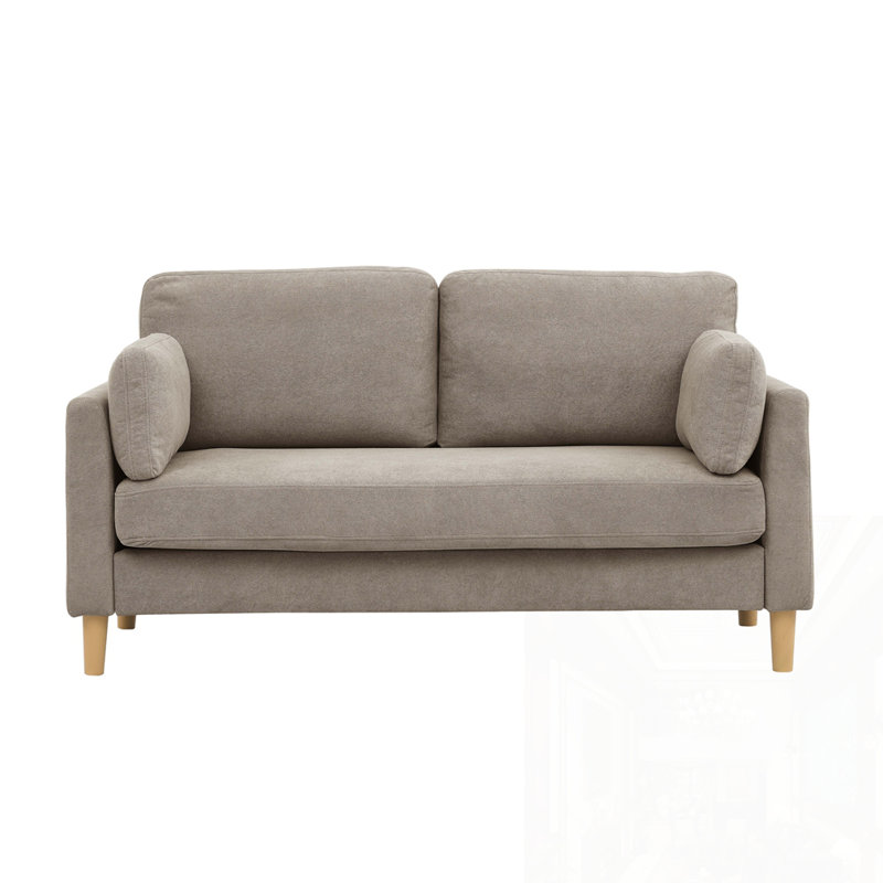 Modern Minimalist 2-Seater Sofa, Khaki