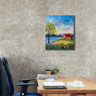 «Lake Fowers On Canvas» par Sharon Mark, reproduction