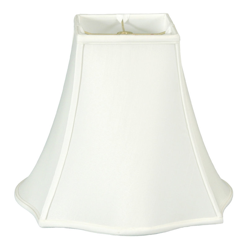 Abat-jour cloche en soie / shantung (araignée), Blanc / Blanc cassé, H 9,75 po x l 12 po x P 12 po