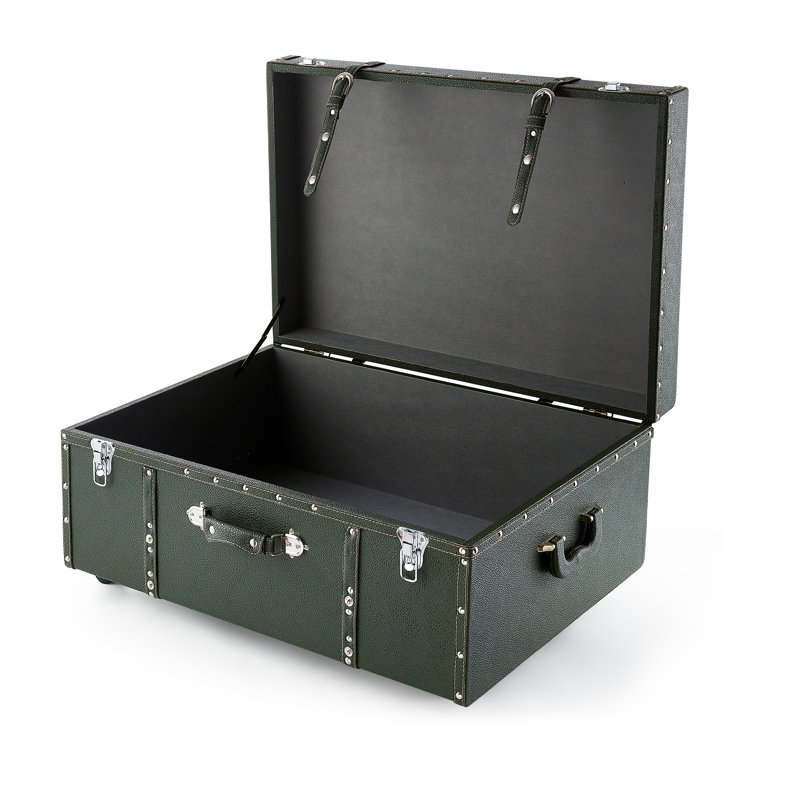 Texture Brand Trunk - Stone Taupe Raindrops, Dark Green