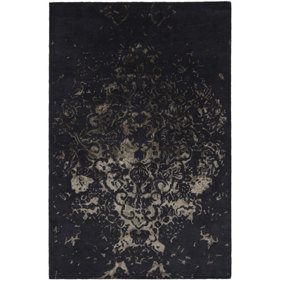 Veleno Wool Area Rug in Black