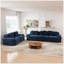 Ensemble de canapé modulaire 2 places + 3 places, ensemble de canapé rembourré en velours côtelé avec motif capitonné, aucun assemblage requis pour le salon Studio, bleu-130150046