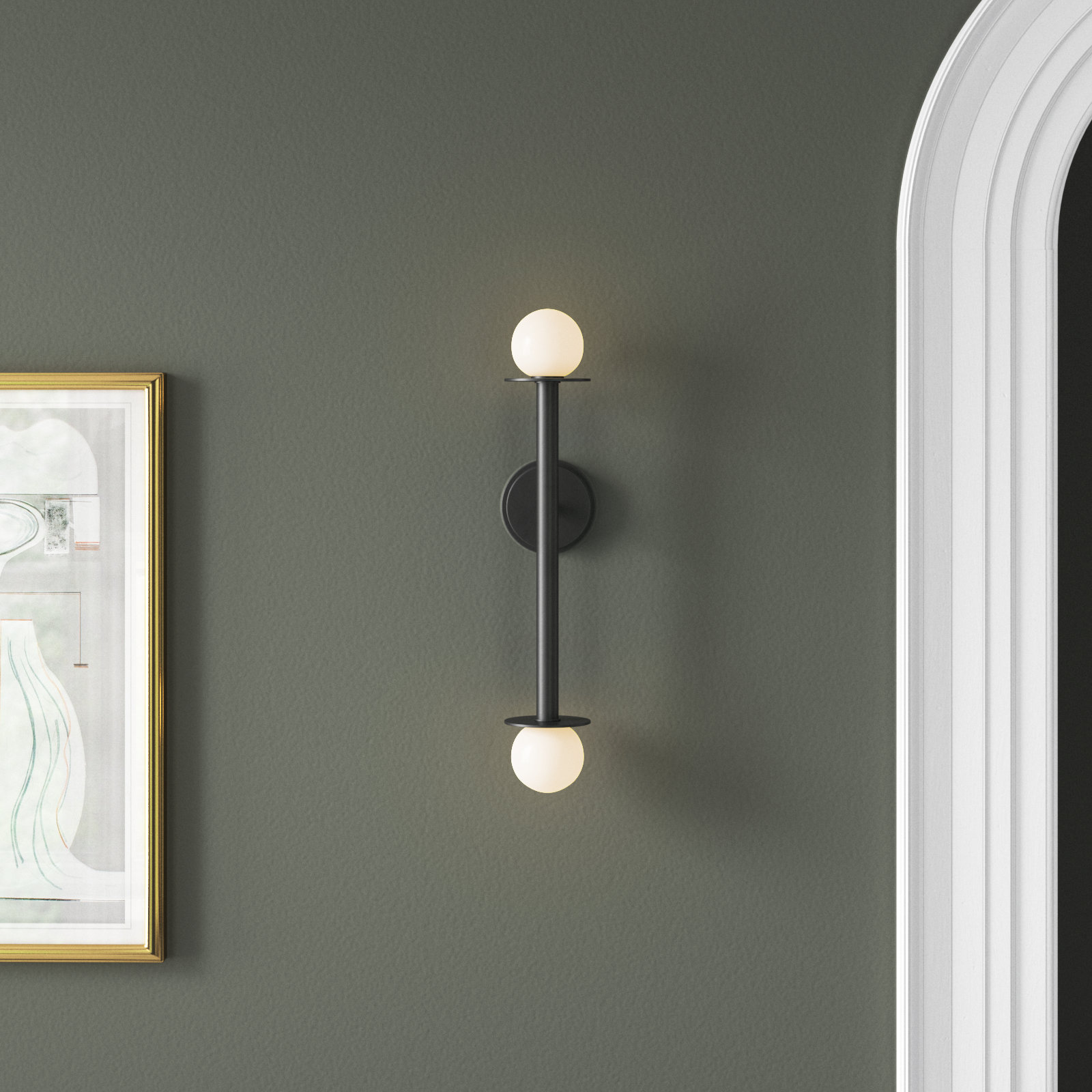 Allegra 2-Light Wall Sconce, Midnight Black