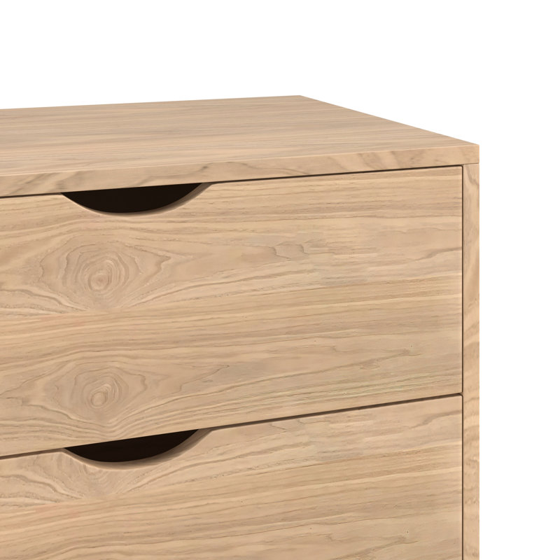 Commode double l 47,25 po à 6 tiroirs Indra, Blanc délavé