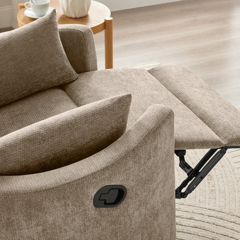 Chenille Swivel Recliner Chair, Camel