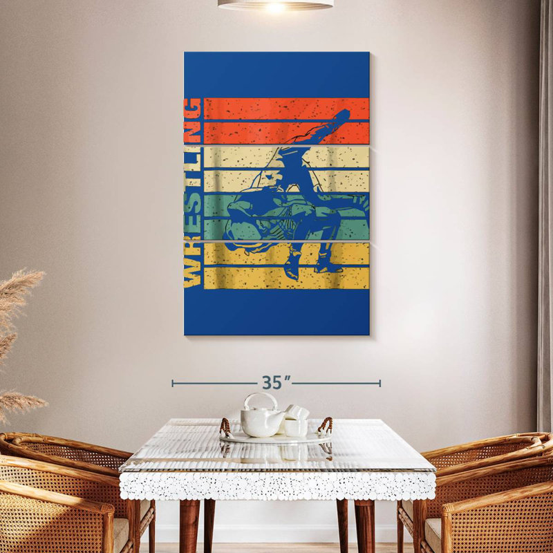 Sireci Retro Wrestling, 65" H x 42" W