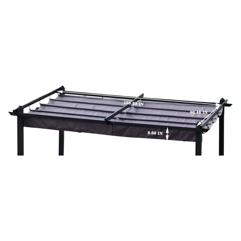 Auvent de remplacement pour couverture de pergola 13 x 10 pi - Gris soleil, facile à assembler, hydrofuge pour l'extérieur protégé, installer