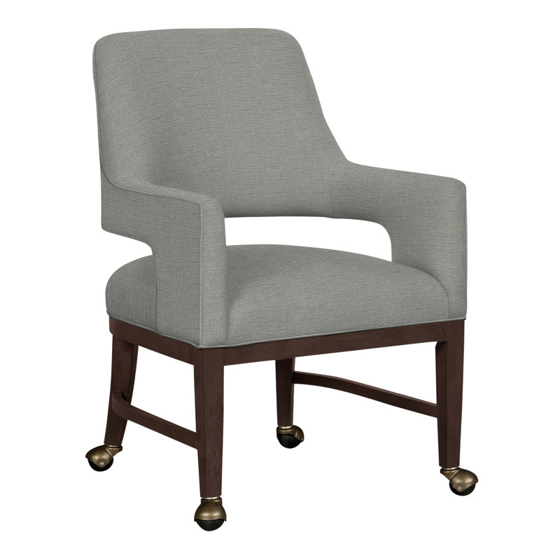 Chaise avec accoudoirs Josie Grande, Polyester 3152 Mastic, Tabac