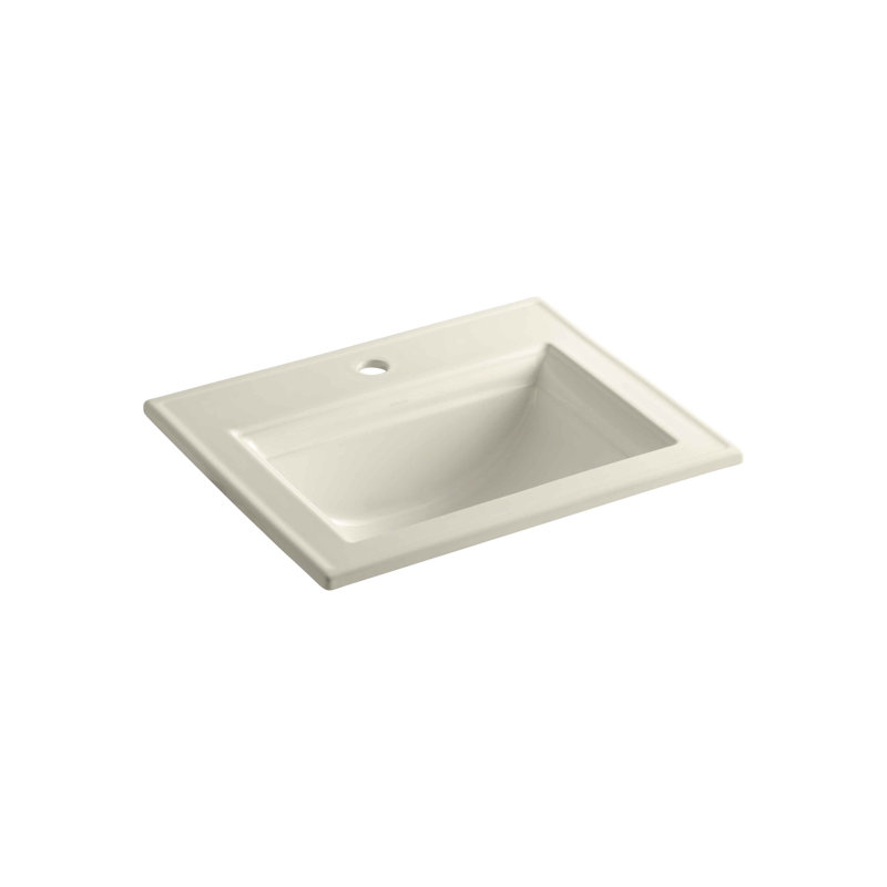 Memoirs Stately Drop-in Bathroom Sink, Almond, Single Hole
