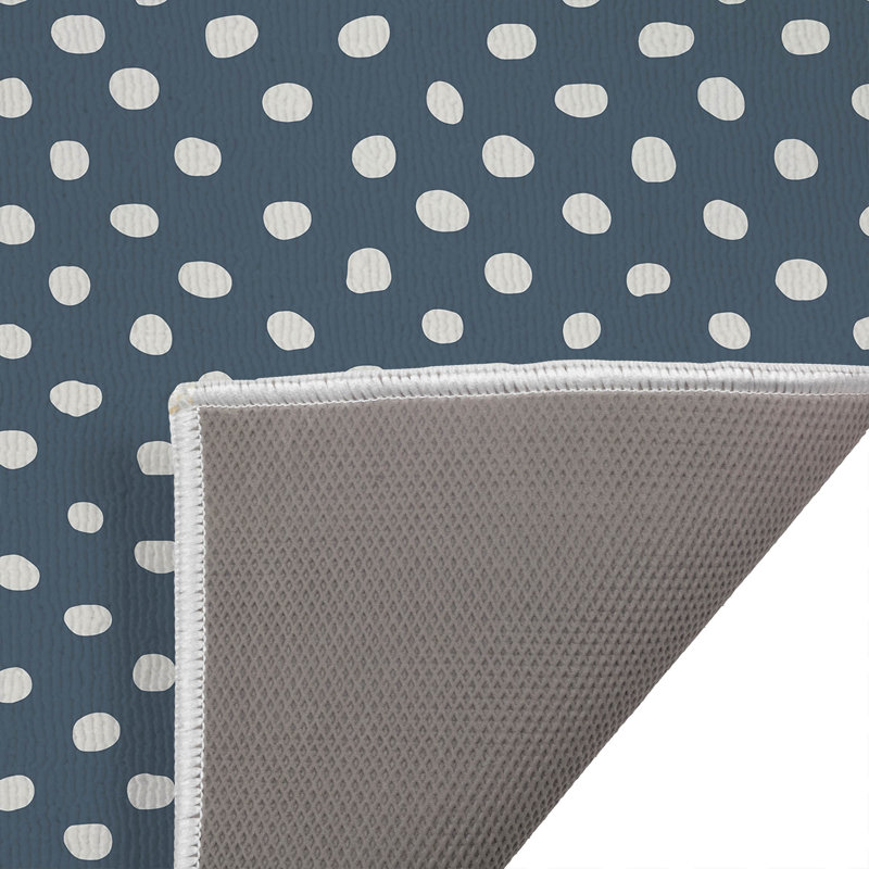 Tapis de toilette rectangulaire absorbant et antidérapant Dot Lyfe, 24" W x 17" L, Blue