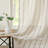 Farmhouse Striped Linen Blend Textured Light Filtering Semi Sheer Rod Pocket Back Tab Curtains-1302807068-1302807064