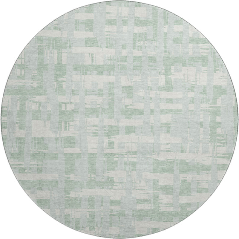Premium Machine Washable Chelston AMF1849 Stripes Rug, Round 8'