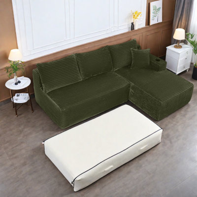 Canapé modulaire en tissu moelleux 96 pouces Compression Cloud