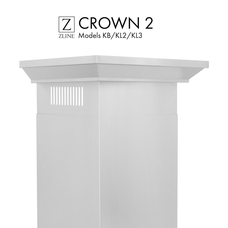 ZLINE Crown Molding 2 For Wall Range Hoods, 2.75" H x 10.75" W x 8" D