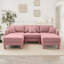 Canapé 3 places Boucle avec accoudoirs distinctifs en forme de coquillage, 2 repose-pieds amovibles et pieds cylindriques - enveloppé de tissu-1620999453