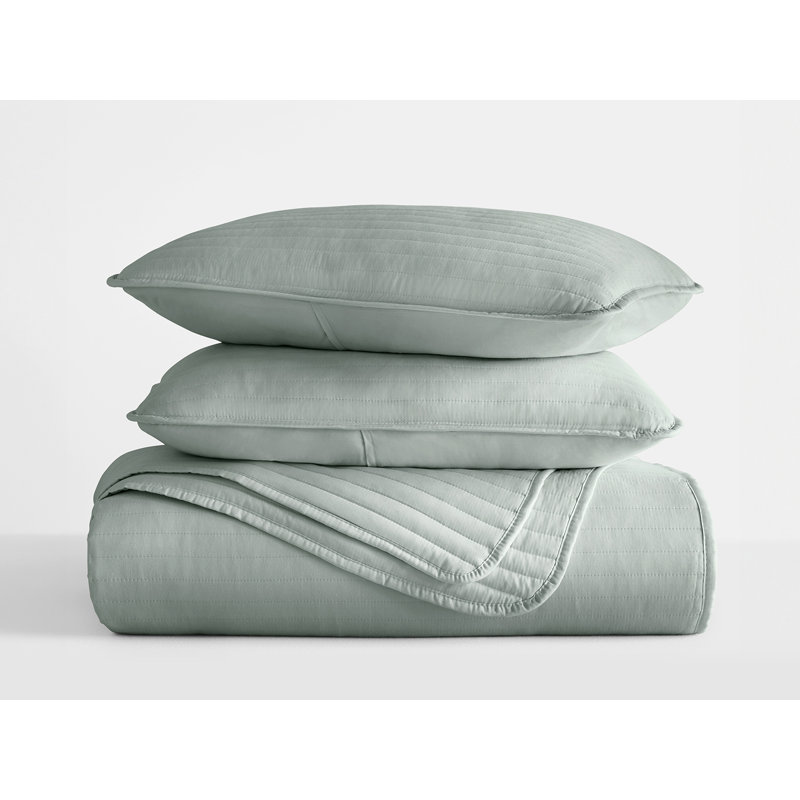 Eucalyptus Twin Microfiber Reversible Quilt Set