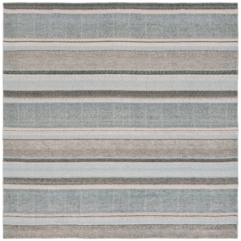 Abishake Performance Striped Rug, Square 7'