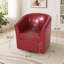 Fauteuil club pivotant avec revêtement moelleux et forme de tonneau-619442758