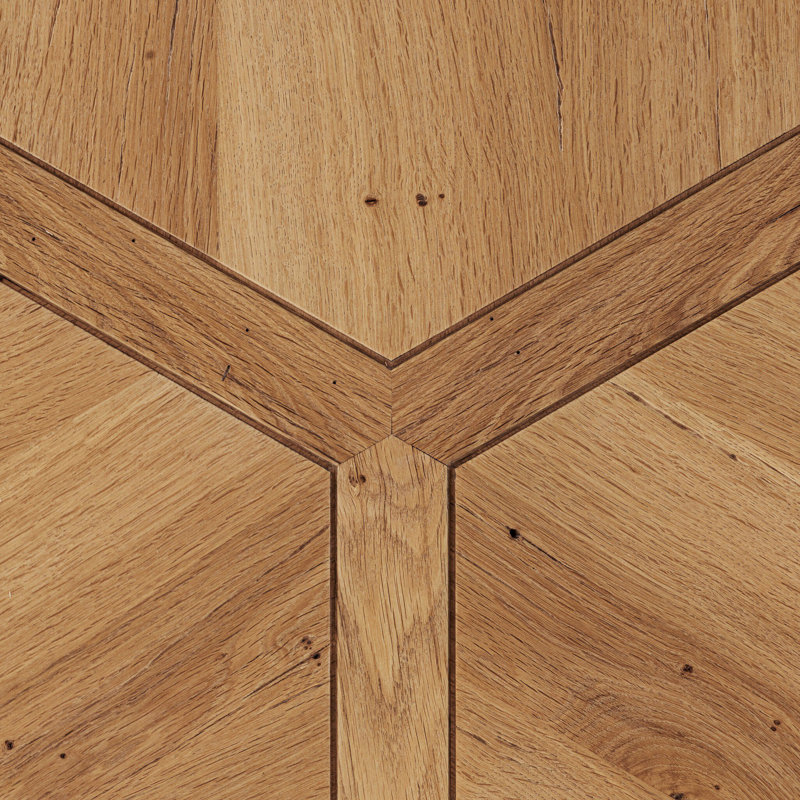 Ferida End Table-Natural Morado Veneer, Reclaimed French Oak