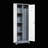 Broom Storage Cabinet With Locking Doors And Shelves, Metal Storage Cabinet With Hanging Rod and S-Hooks-1285088245