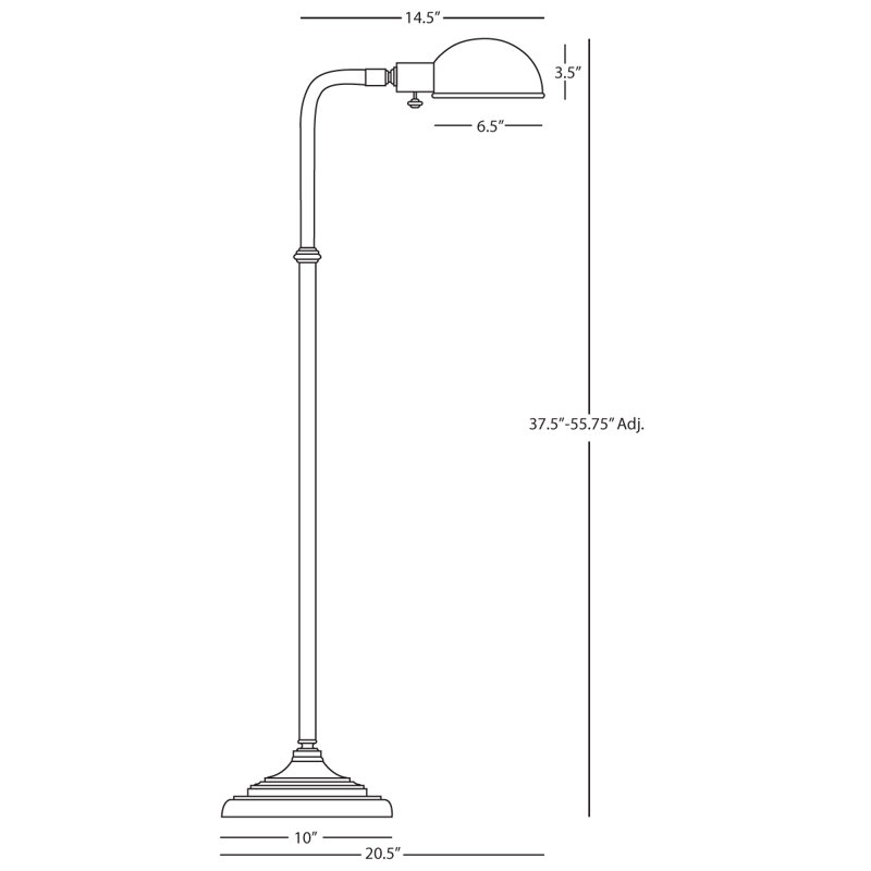Kinetic 37.5'' Pharmacy Floor Lamp, Deep Patina Bronze