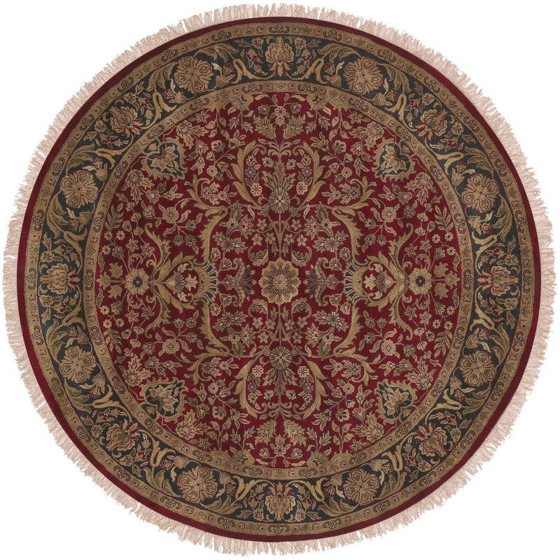 Barlett Wool Oriental Indoor Rug, Round 8'