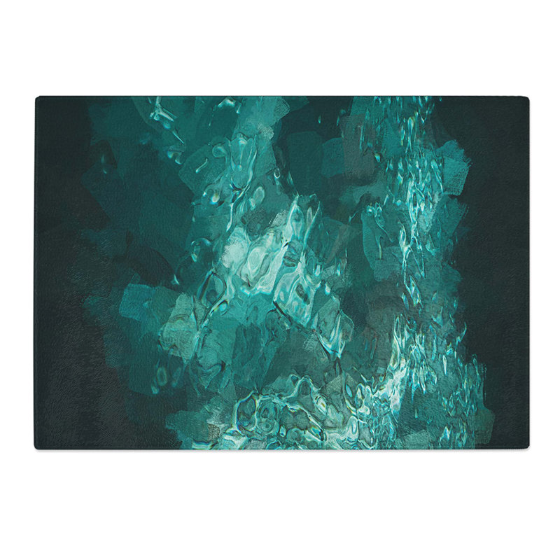 Tempered Glass Ripple Chopping Board, 39 cm W x 28.5 cm L