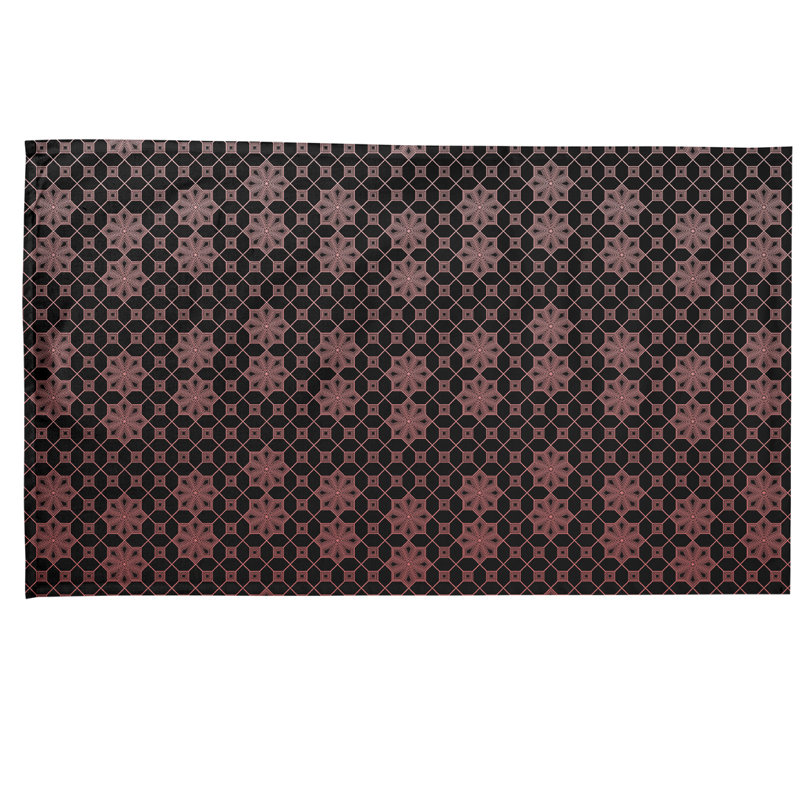 Serviette de thé à treillis, Polyester sergé, Rouge