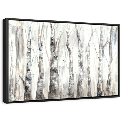 Nature «Winter Aspen Trunks Neutral Canvas Print»