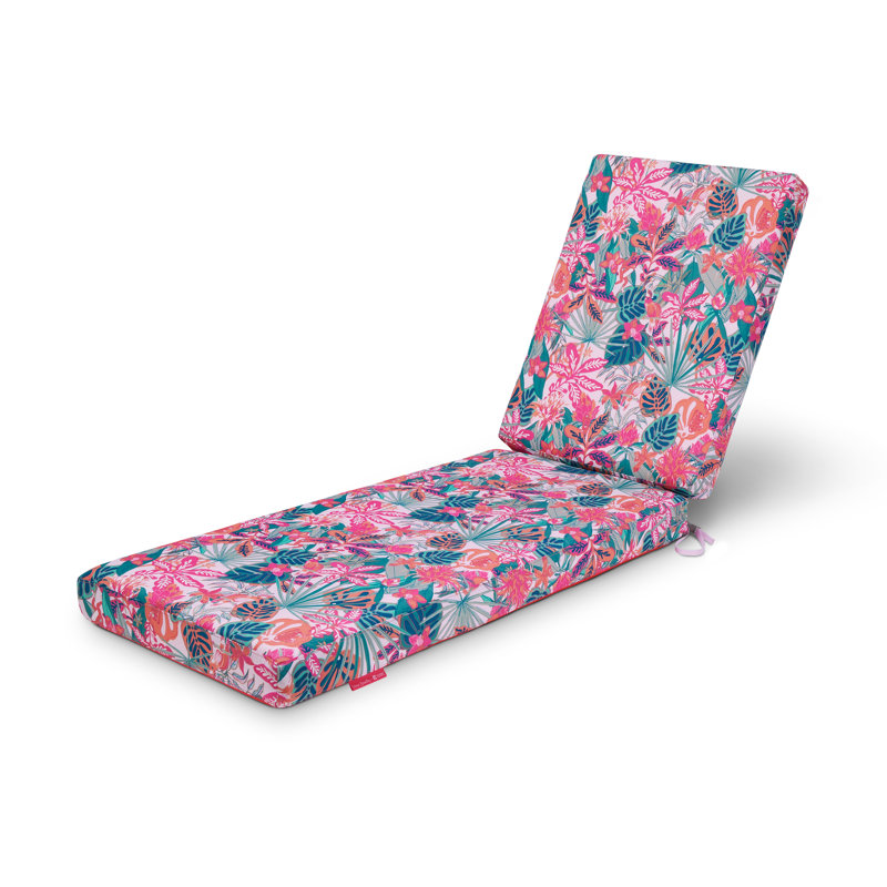 Coussin de chaise longue d'extérieur 3 po Vera Bradley, Corail Rain Forest, L 44 po x P 28 po