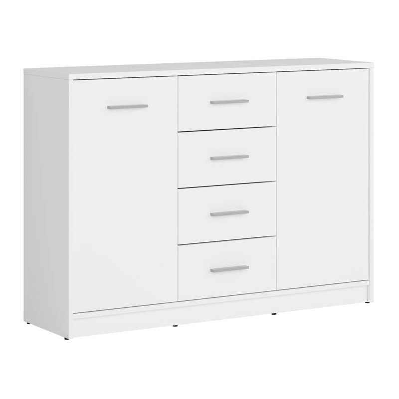 4 - Drawer Rectangle Accent Chest, White
