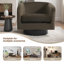 Velvet Upholstered Swivel Barrel Chair-594699937